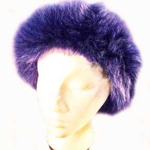 FOX FUR HEAD BAND, TAG ON NEW, NAVY FOX, ONE SIZE, GENUINE FOX SOFT AND GORGEOUS